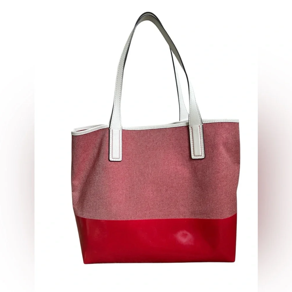 Kate Spade New York Ash Street Logo Tote in Asphalt Red, Triple Compartment - Picture 3 of 14